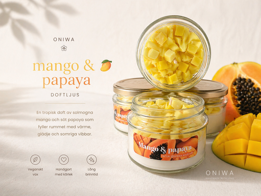 Mango &amp; papaya allergen-free phthalate-free scented candle